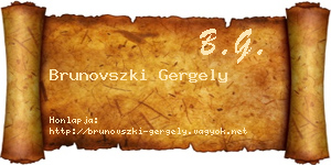 Brunovszki Gergely névjegykártya
